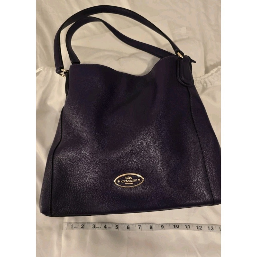 COACH Rich Purple Tumbled Leather‎ Three Compartment Vintage Hobo Shoulder Bag
